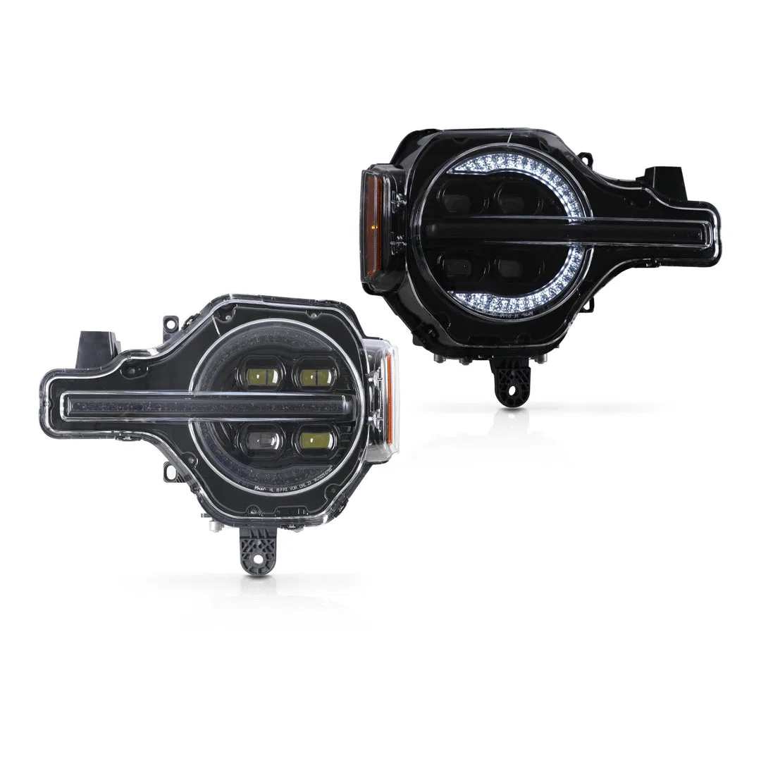 CHATT0760-H6-GBC-SQ – WINJET Headlight Assembly, LED Bulb Projector Built-In AtticaSOL LED Chip Clear Polycarbonate L...